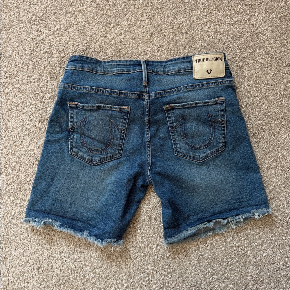 True Religion Bermuda Denim Shorts Womens 27 Gypset Blue